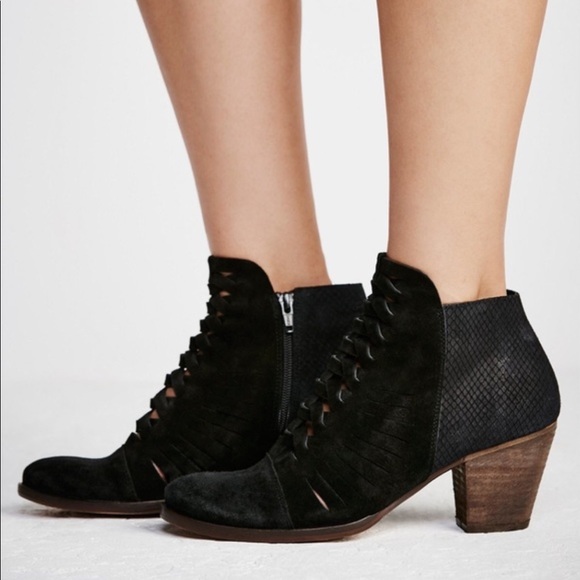 Free People Shoes - FREE PEOPLE Loveland Suede Ankle Booties Black